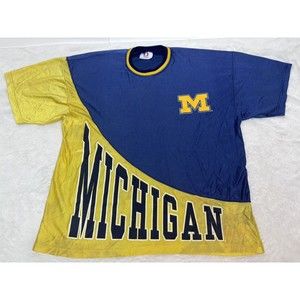 Michigan Wolverines Warm Up Jersey Shirt L Dodger Vintage 90’s Warm Up Jersey